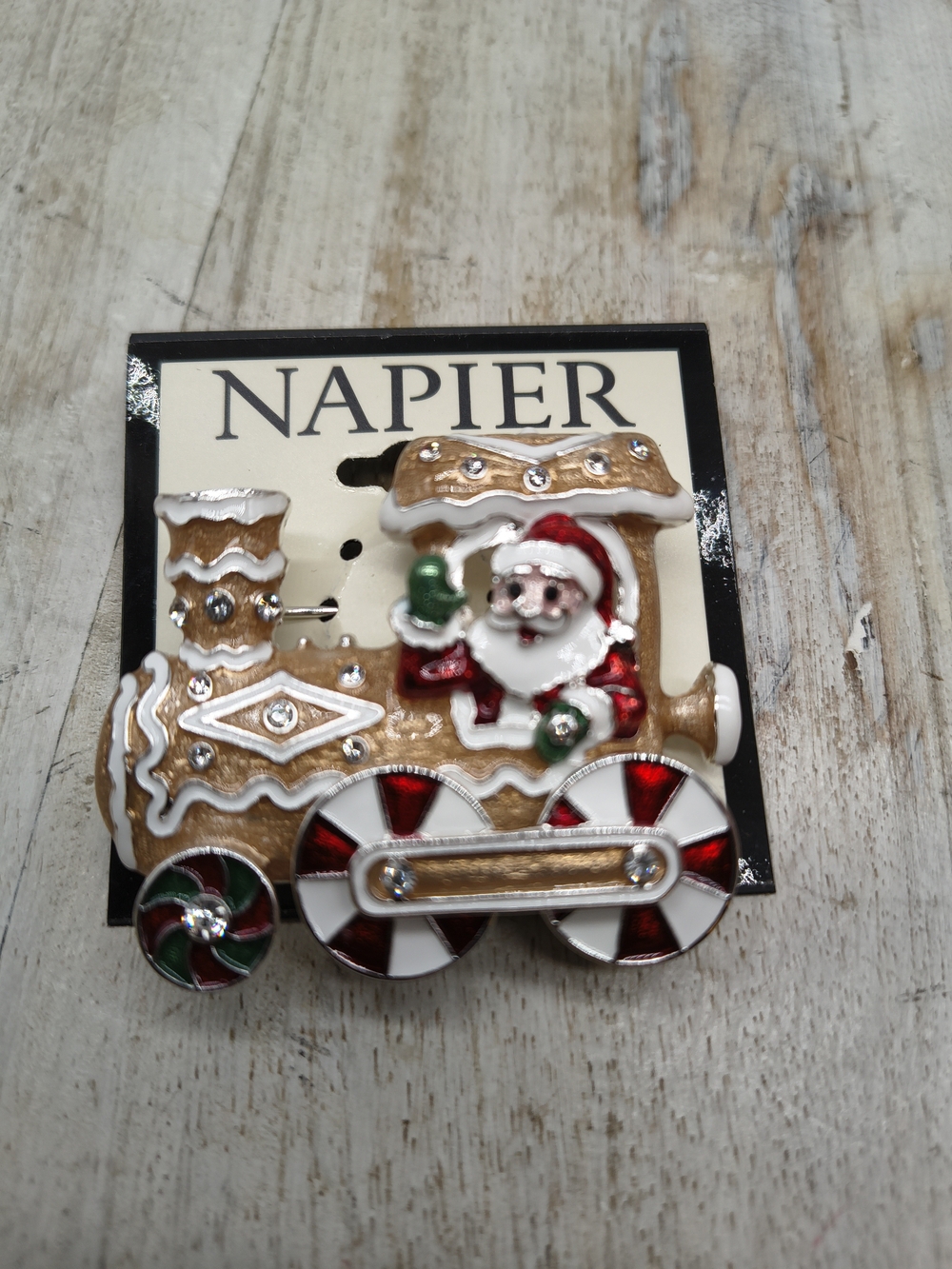 Napier Christmas Gingerbread Santa Train Pin